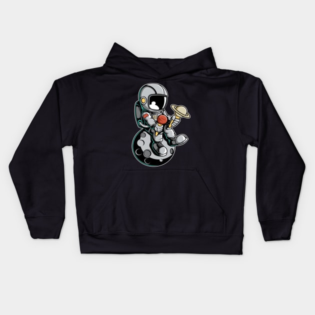 Astronaut Ice Cream Kids Hoodie by ArtisticParadigms